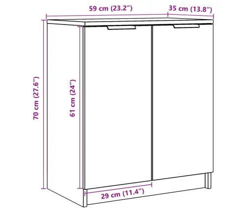 Spintelė Batams, Medienos, 59X35X70cm Apdirbta Mediena