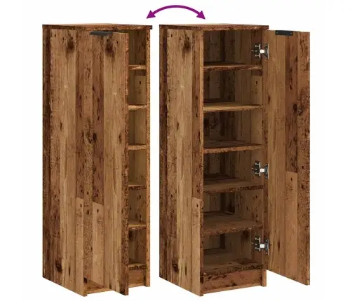 Apavu Skapītis, Veca Koka, 29,5X35X100,5 Cm, Konstruēts Koks Vidaxl