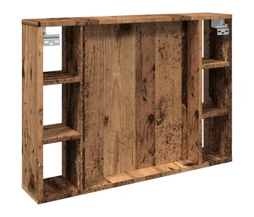 Spoguļskapītis Ar Led Veca Koka 76X15X55 Cm Inženierijas Koks Vidaxl