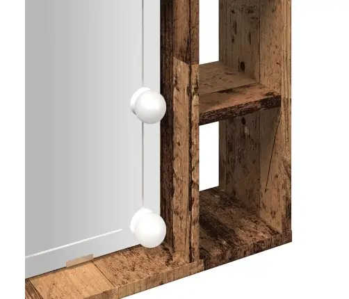 Spoguļskapītis Ar Led Veca Koka 76X15X55 Cm Inženierijas Koks Vidaxl