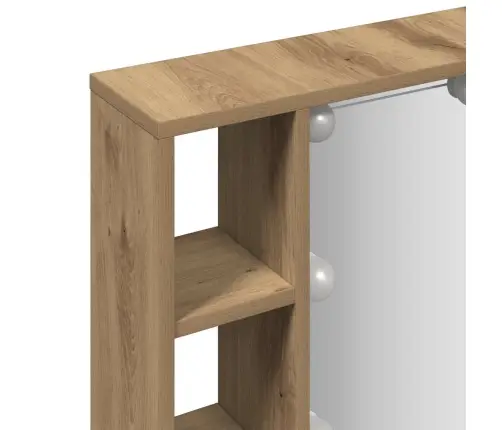 Spoguļskapītis Ar Led Koka Krāsa 76X15X55 Cm Inženierijas Koks Vidaxl