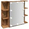 Spoguļskapis Ar Led Old Wood 70X16,5X60 Cm Vidaxl