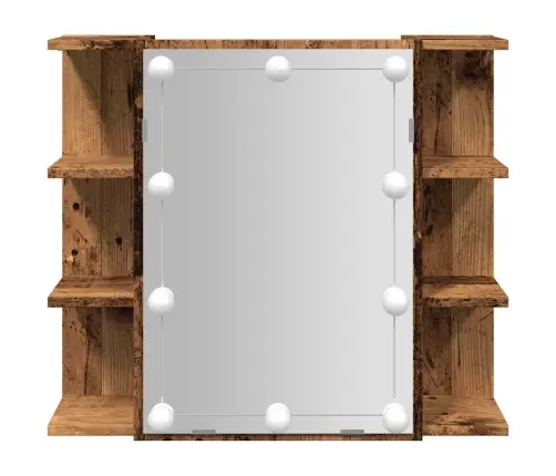 Spoguļskapis Ar Led Old Wood 70X16,5X60 Cm Vidaxl