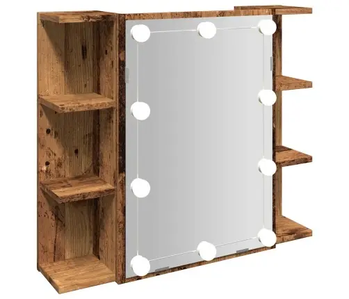 Spoguļskapis Ar Led Old Wood 70X16,5X60 Cm Vidaxl