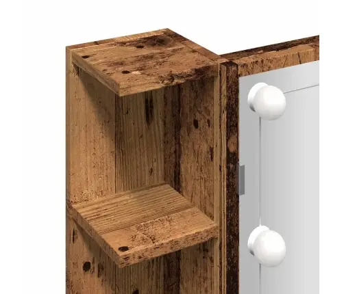 Spoguļskapis Ar Led Old Wood 70X16,5X60 Cm Vidaxl