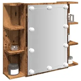 Spoguļskapis Ar Led Old Wood 70X16,5X60 Cm Vidaxl