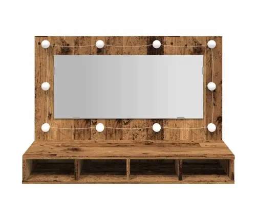 Spoguļskapis Ar Led Old Wood 90X31,5X62 Cm Vidaxl