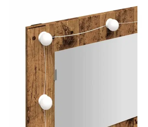 Spoguļskapis Ar Led Old Wood 90X31,5X62 Cm Vidaxl