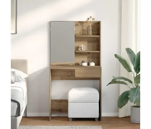 Tualetes Galdiņš Ar Spoguli Artisan Ozols 74,5X40X141 Cm Vidaxl