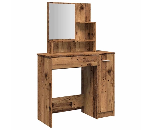 Tualetes Galdiņš Ar Spoguli Veca Koka 86,5X35X136 Cm Vidaxl