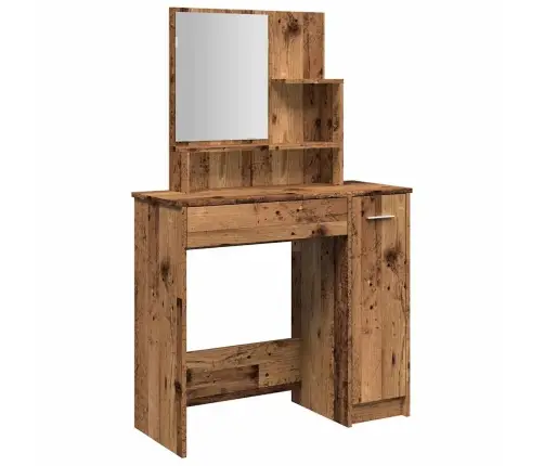 Tualettlaud Peegliga Vana Puit 86,5X35X136 Cm