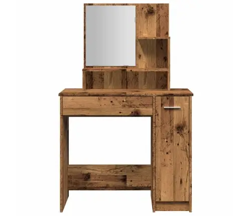 Tualettlaud Peegliga Vana Puit 86,5X35X136 Cm