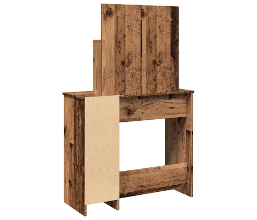 Tualetes Galdiņš Ar Spoguli Veca Koka 86,5X35X136 Cm Vidaxl