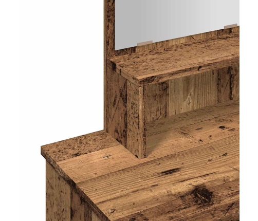 Tualetes Galdiņš Ar Spoguli Veca Koka 86,5X35X136 Cm Vidaxl