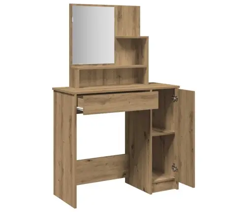 Tualetes Galdiņš Ar Spoguli Artisan Ozols 86,5X35X136 Cm Vidaxl