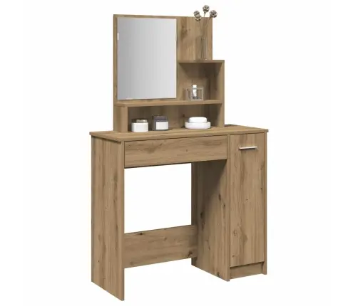 Tualetes Galdiņš Ar Spoguli Artisan Ozols 86,5X35X136 Cm Vidaxl