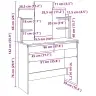 Peegliga Tualettlaud Old Wood 96X39X142 Cm