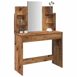 Tualetes Galdiņš Ar Spoguli Old Wood 96X39X142 Cm Vidaxl