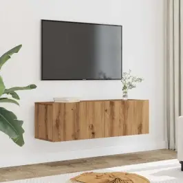 Sienas Tv Skapīši, 2 Gab., Koka Krāsa, 100X30X30 Cm Vidaxl