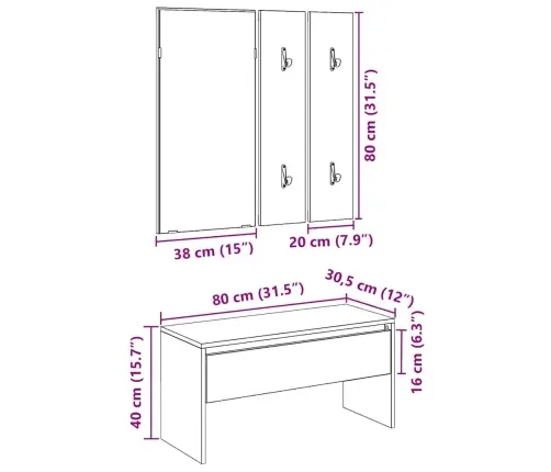 Priekšnama Mēbeļu Komplekts Artisan Oak Engineered Wood Vidaxl