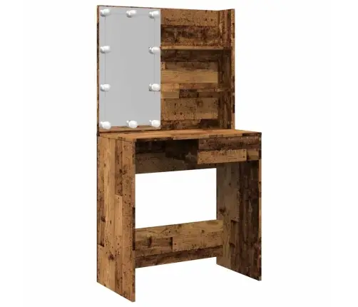 Tualetes Galdiņš Ar Led Old Wood 74,5X40X141 Cm Vidaxl