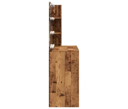 Tualetes Galdiņš Ar Led Old Wood 74,5X40X141 Cm Vidaxl