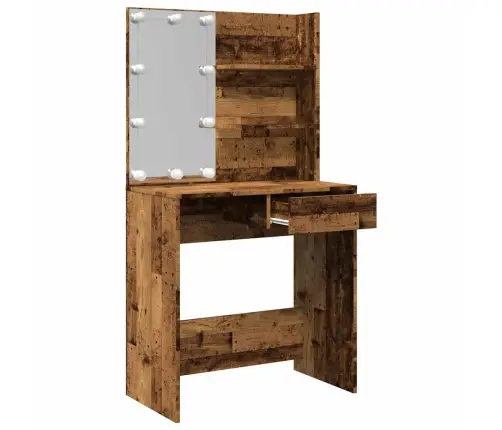 Tualetes Galdiņš Ar Led Old Wood 74,5X40X141 Cm Vidaxl