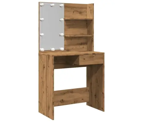 Tualetes Galdiņš Ar Led Artisan Ozolu 74,5X40X141 Cm Vidaxl