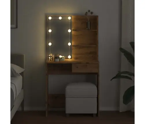 Tualetes Galdiņš Ar Led Artisan Ozolu 74,5X40X141 Cm Vidaxl