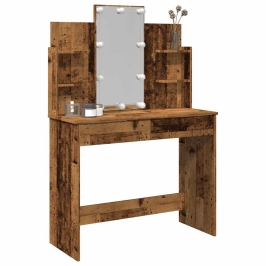Spoguļgaldiņš Ar Led, Veca Koka, 96X40X142 Cm Vidaxl