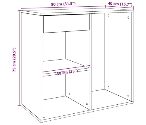 Kosmeetikakapp Artisan Tamm 80X40X75 Cm Ehituspuit