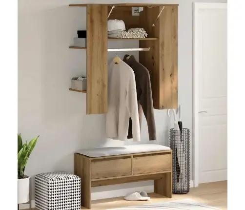 Gaiteņa Skapītis, Koka Krāsa, 97,5X37X99 Cm, Inženierijas Koks Vidaxl