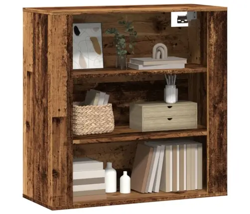 Sienas Plaukts, Veca Koka, 80X33X80 Cm, Inženierijas Koks Vidaxl