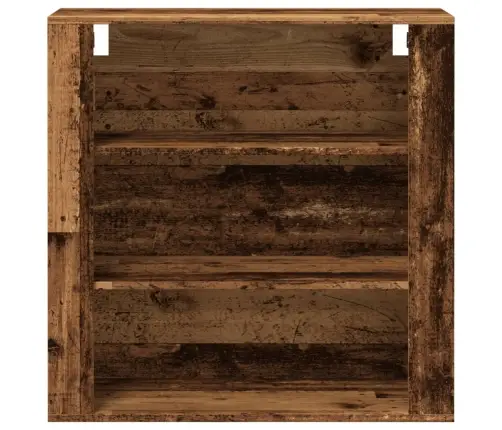 Sienas Plaukts, Veca Koka, 80X33X80 Cm, Inženierijas Koks Vidaxl