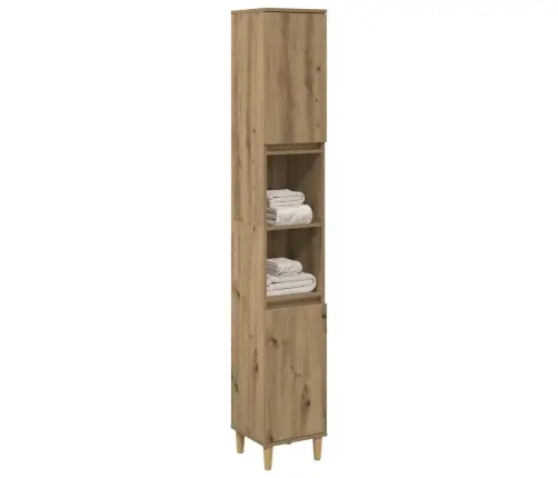 Vannasistabas Skapītis Koka Krāsa 30X30X190Cm Inženierijas Koks Vidaxl