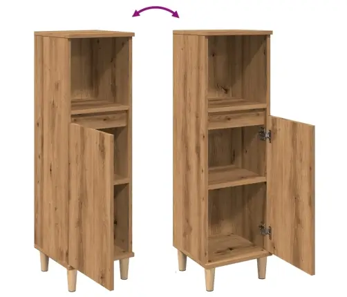 Vannitoakapp, Käsitöötamm, 30 X 30 X 100 cm Tehispuit