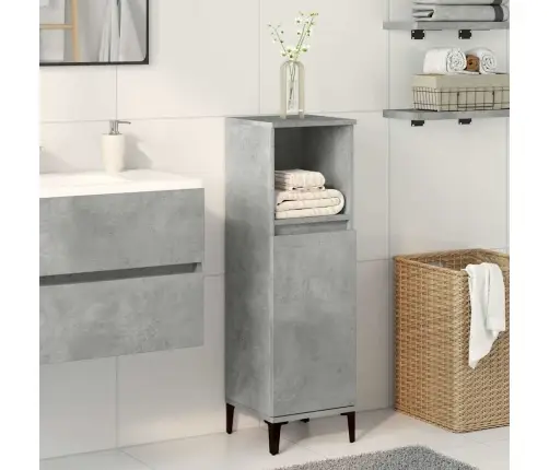 Vonios Kambario Spintelė, Betono Pilka, 30X30X100cm Mediena