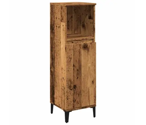 Vannasistabas Skapītis Veca Koka 30X30X100 Cm Inženierijas Koks Vidaxl