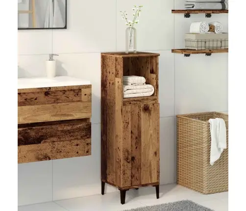 Vannasistabas Skapītis Veca Koka 30X30X100 Cm Inženierijas Koks Vidaxl