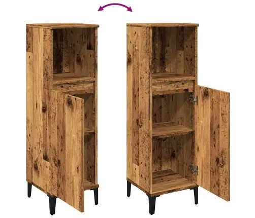 Vannasistabas Skapītis Veca Koka 30X30X100 Cm Inženierijas Koks Vidaxl