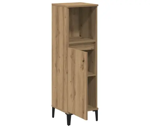 Vannasistabas Skapītis Koka Krāsa 30X30X100Cm Inženierijas Koks Vidaxl