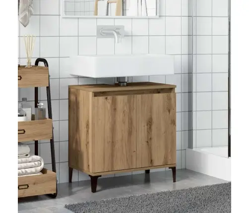 Izlietnes Skapītis, Koka Krāsa, 58X33X60 Cm, Inženierijas Koks Vidaxl