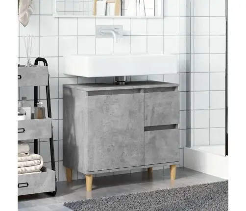 Izlietnes Skapītis Betona Pelēks 65X33X60 Cm Inženierijas Koks Vidaxl