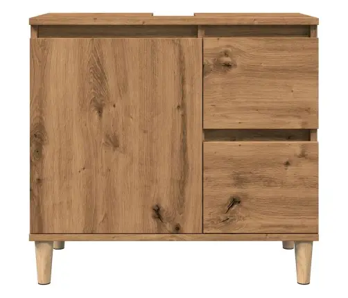 Izlietnes Skapītis, Koka Krāsa, 65X33X60 Cm, Inženierijas Koks Vidaxl