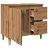 Izlietnes Skapītis, Koka Krāsa, 65X33X60 Cm, Inženierijas Koks Vidaxl