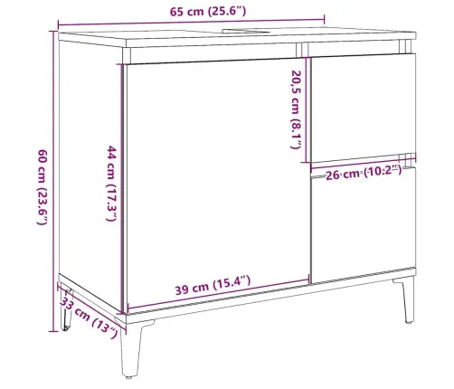 Valamukapp Betoonhall 65X33X60 Cm Engineered Wood