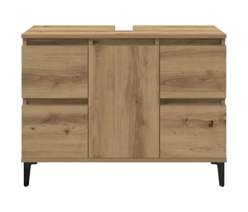 Izlietnes Skapītis, Koka Krāsa, 80X33X60 Cm, Inženierijas Koks Vidaxl