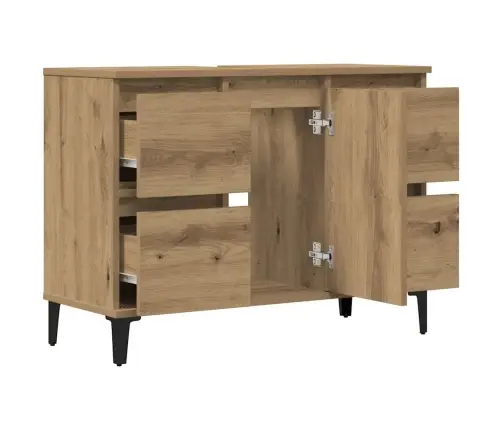 Izlietnes Skapītis, Koka Krāsa, 80X33X60 Cm, Inženierijas Koks Vidaxl