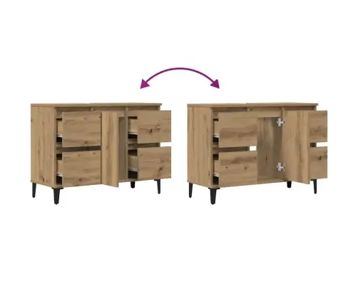 Izlietnes Skapītis, Koka Krāsa, 80X33X60 Cm, Inženierijas Koks Vidaxl