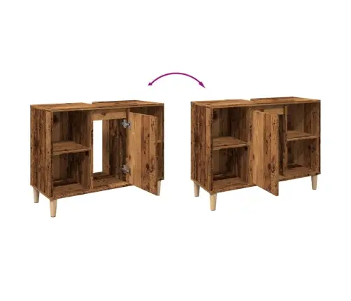 Vonios Kambario Spintelė, Medienos, 80X33X60cm Mediena